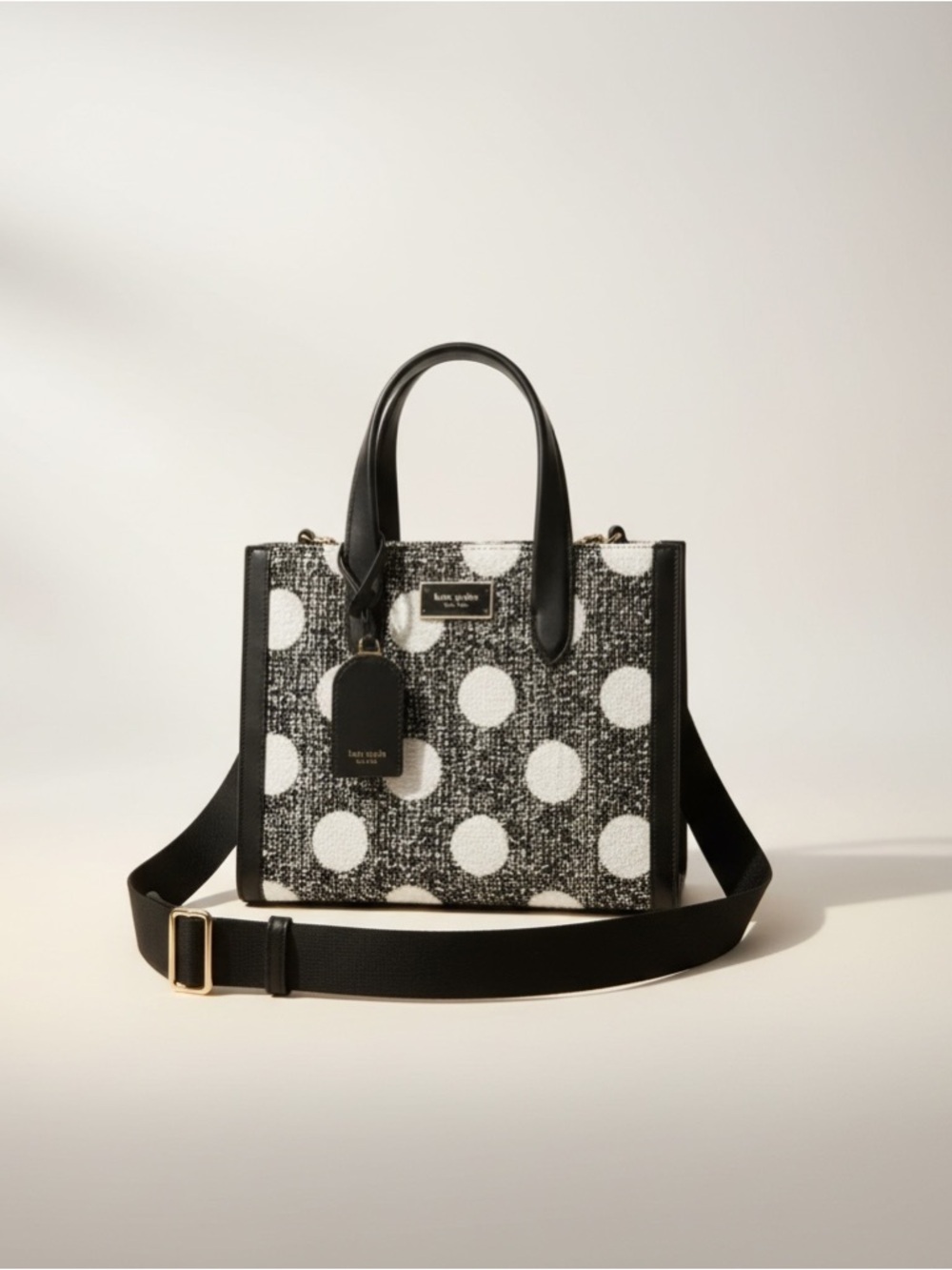 NWT Kate Spade Sam Tweed Polka Dot Satchel Crossbody Bag - Picture 13 of 15